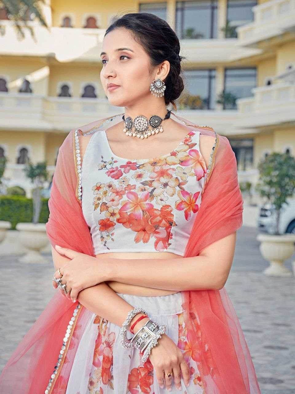 Georgette Printed Floral Lehenga